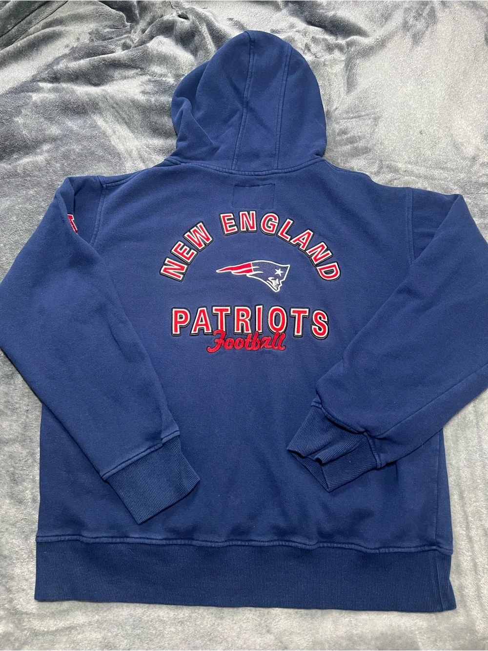 NFL Navy Lace-Up Pullover Hoodie with Team Patch
